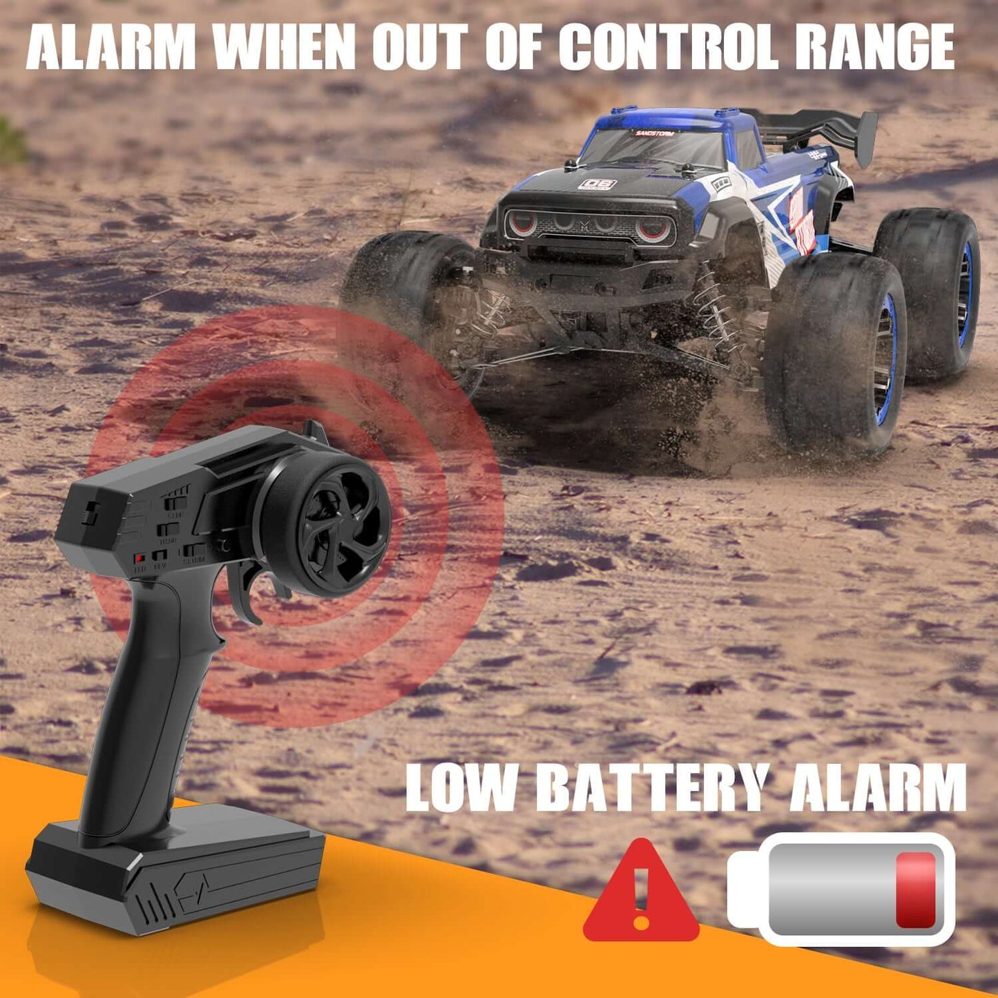 RACENT SandStorm 1/16 High-Speed RC Truck, 40km/h Fast Off-Road Car - JoyBoxOneStop