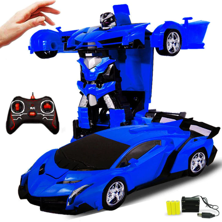 Transforming RC Car Robot – 2-in-1 Remote Control Vehicle with USB Charging, Lights & Action - age 5+ - JoyBoxOneStop