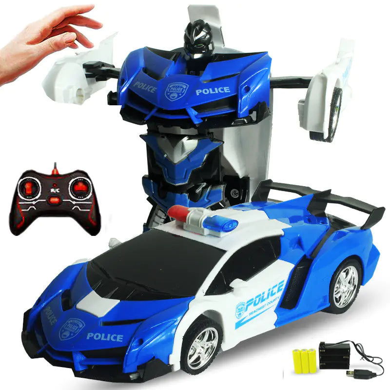 Transforming RC Car Robot – 2-in-1 Remote Control Vehicle with USB Charging, Lights & Action - age 5+ - JoyBoxOneStop