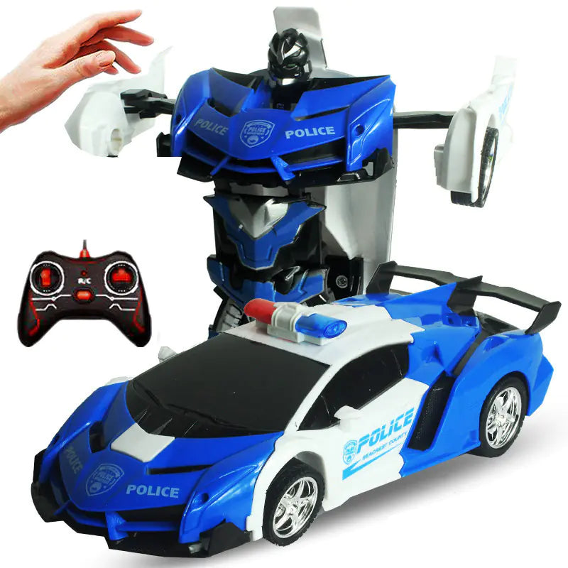 Transforming RC Car Robot – 2-in-1 Remote Control Vehicle with USB Charging, Lights & Action - age 5+ - JoyBoxOneStop