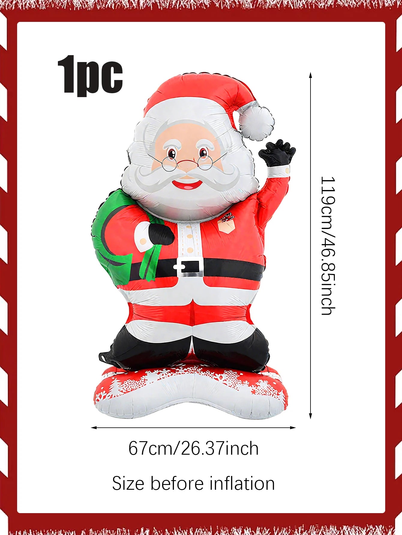 Standing Santa Claus Foil Balloon, Christmas Decoration, Christmas Theme Party, Theme Holiday Party, New Year Party Family