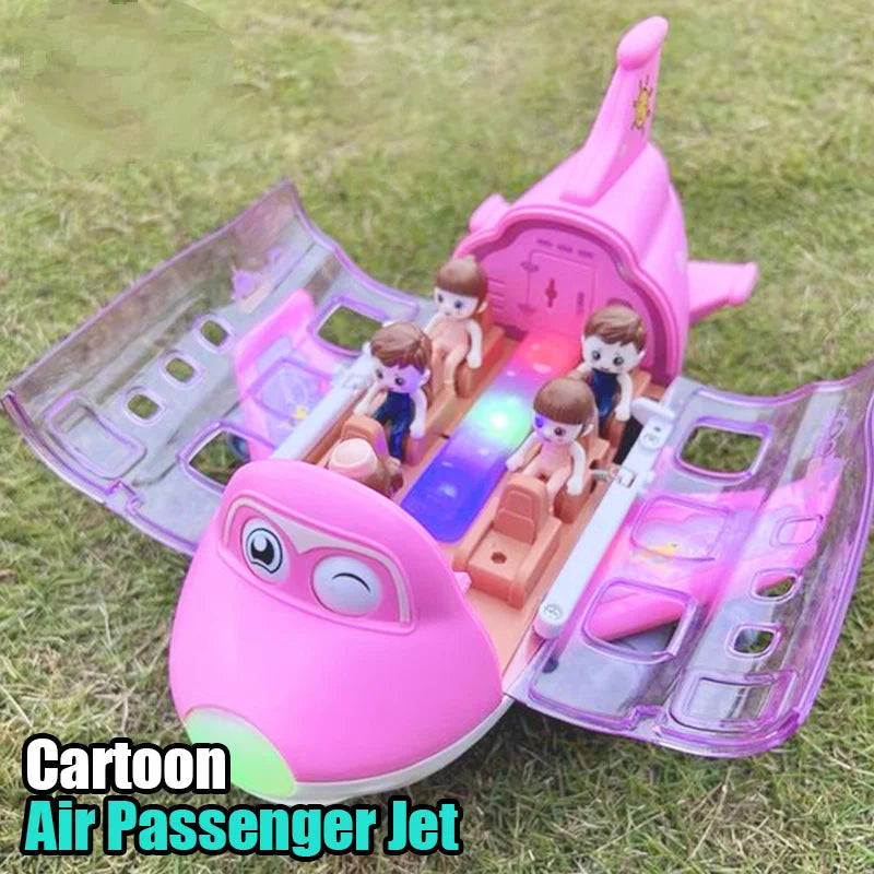 Kids Toys Electric Plane Aircraft Toys Car Airplane Model Music Simulation Boy Children Traffic Toy Christmas Gifts for Girls - JoyBoxOneStop
