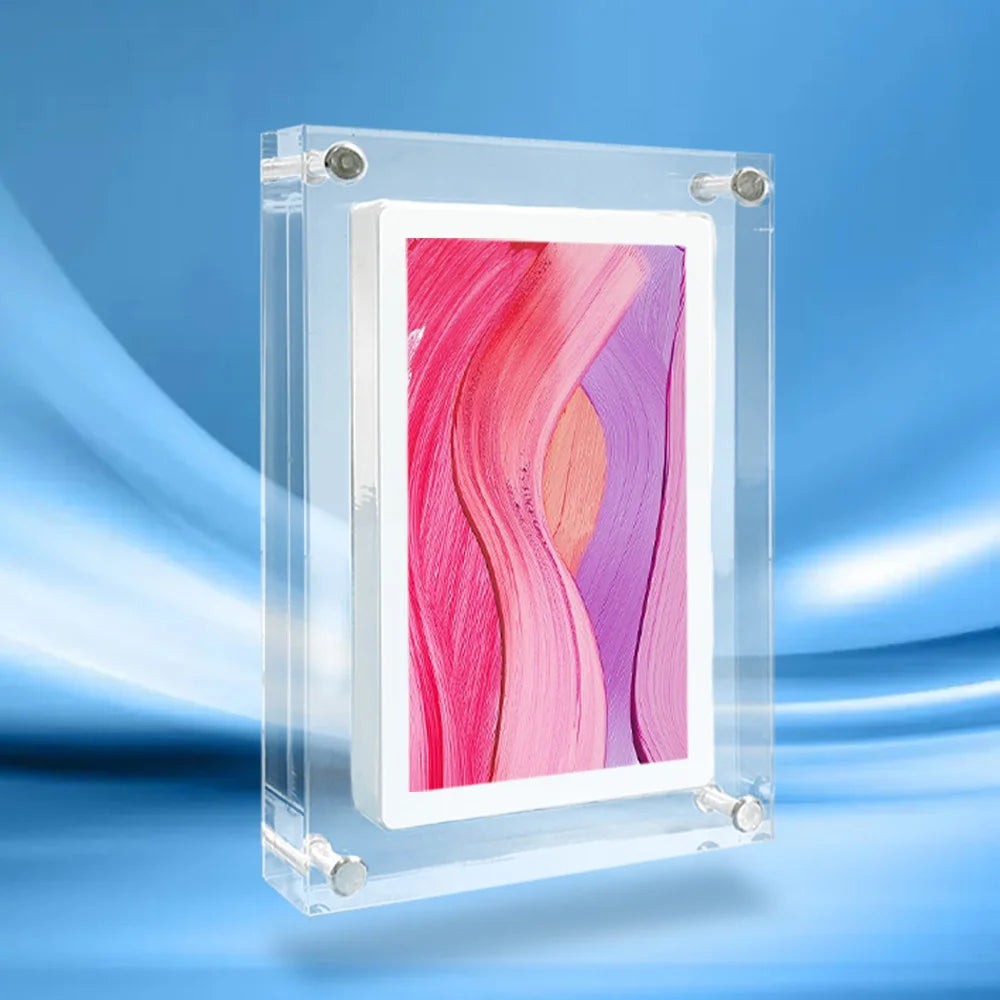 Acrylic Digital Photo Frame 5/7 Inch 1000mAh Vertical Display IPS Screen 4G Memory Battery Porta Retrato Digital