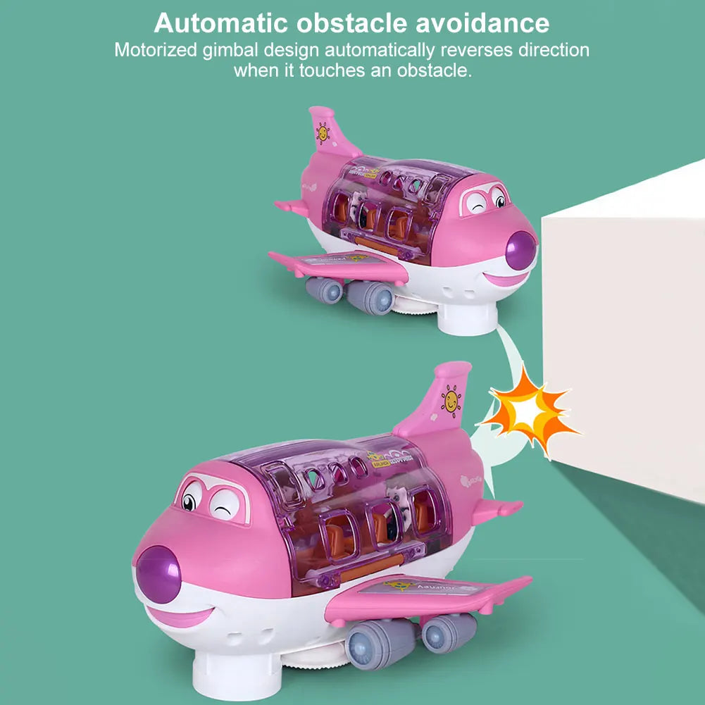 Kids Toys Electric Plane Aircraft Toys Car Airplane Model Music Simulation Boy Children Traffic Toy Christmas Gifts for Girls - JoyBoxOneStop