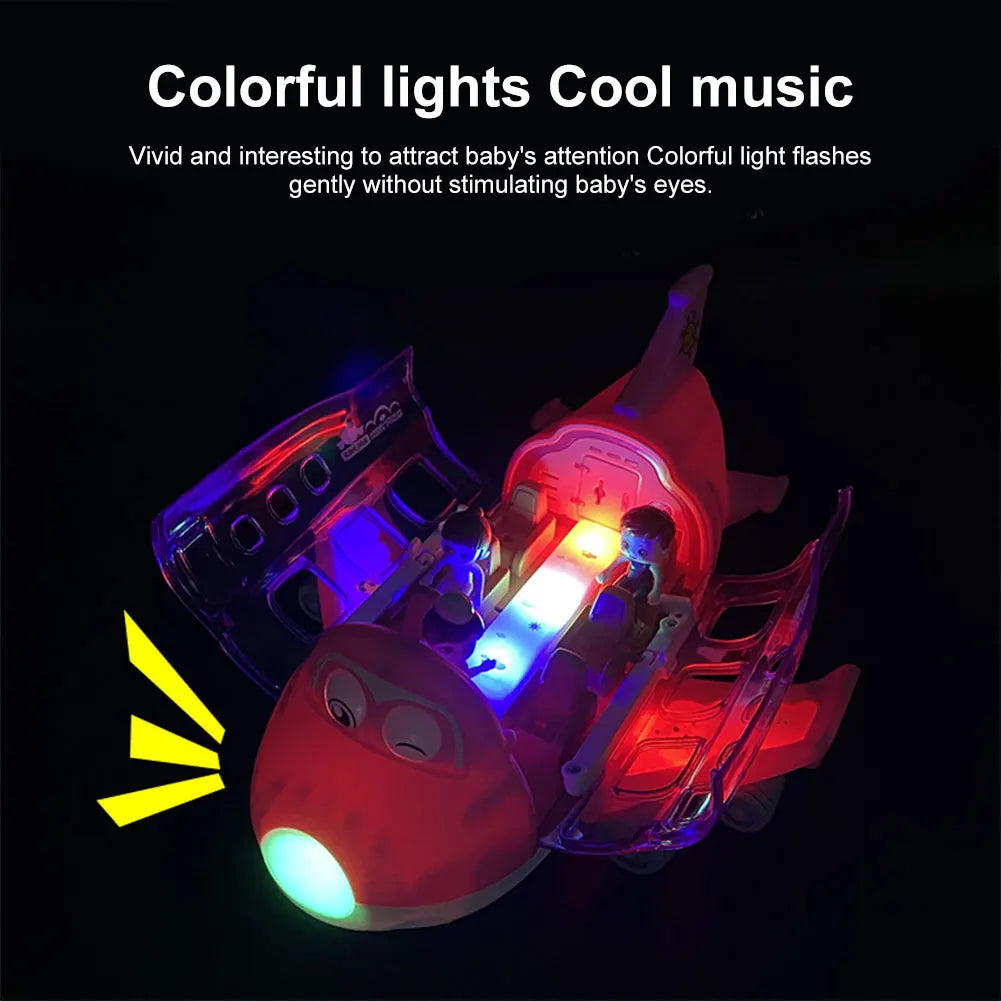 Kids Toys Electric Plane Aircraft Toys Car Airplane Model Music Simulation Boy Children Traffic Toy Christmas Gifts for Girls - JoyBoxOneStop