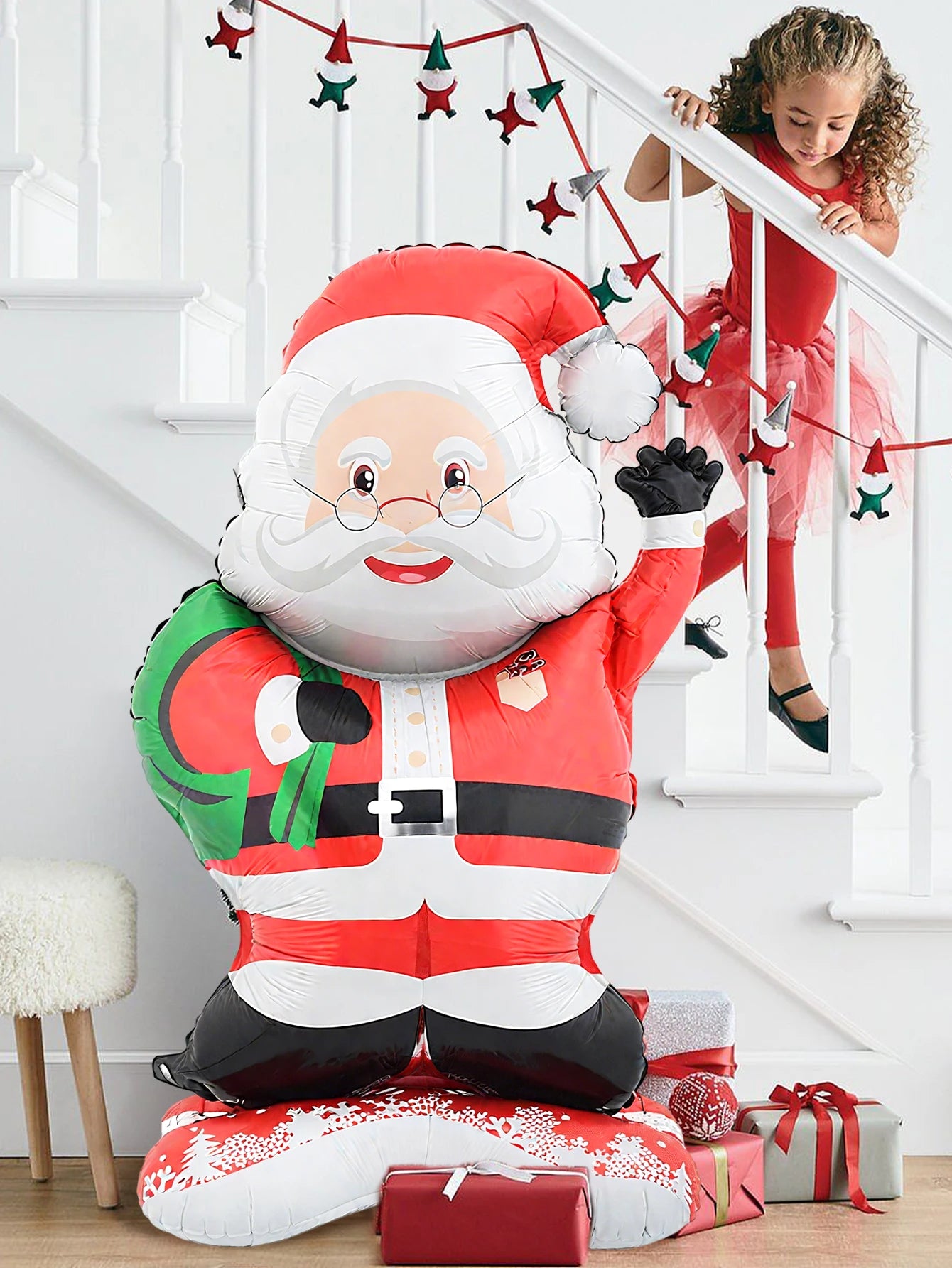 Standing Santa Claus Foil Balloon, Christmas Decoration, Christmas Theme Party, Theme Holiday Party, New Year Party Family