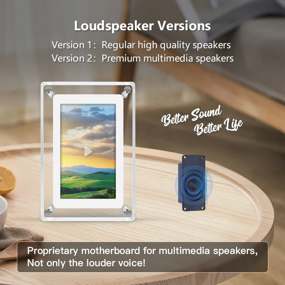 Acrylic Digital Photo Frame 5 Inch 1200mAh Vertical Display IPS Screen 4G Memory Battery Porta Retrato digital picture frame