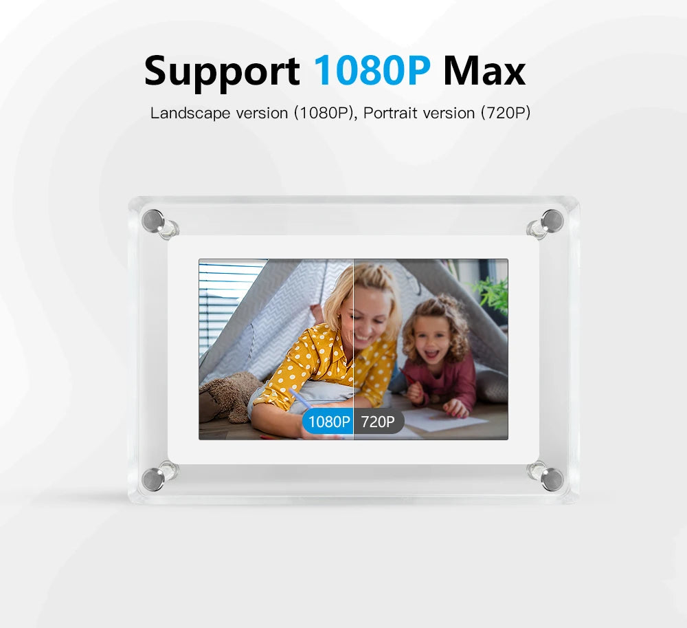 Acrylic Digital Photo Frame 5 Inch 1200mAh Vertical Display IPS Screen 4G Memory Battery Porta Retrato digital picture frame