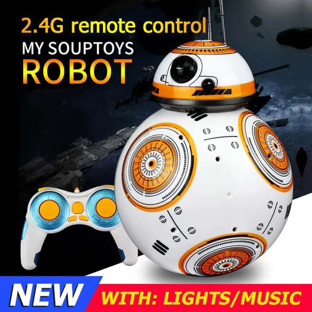 Smart BB8 Ball Robot 2.4G RC with Sound & Moves - Kids Toy - JoyBoxOneStop