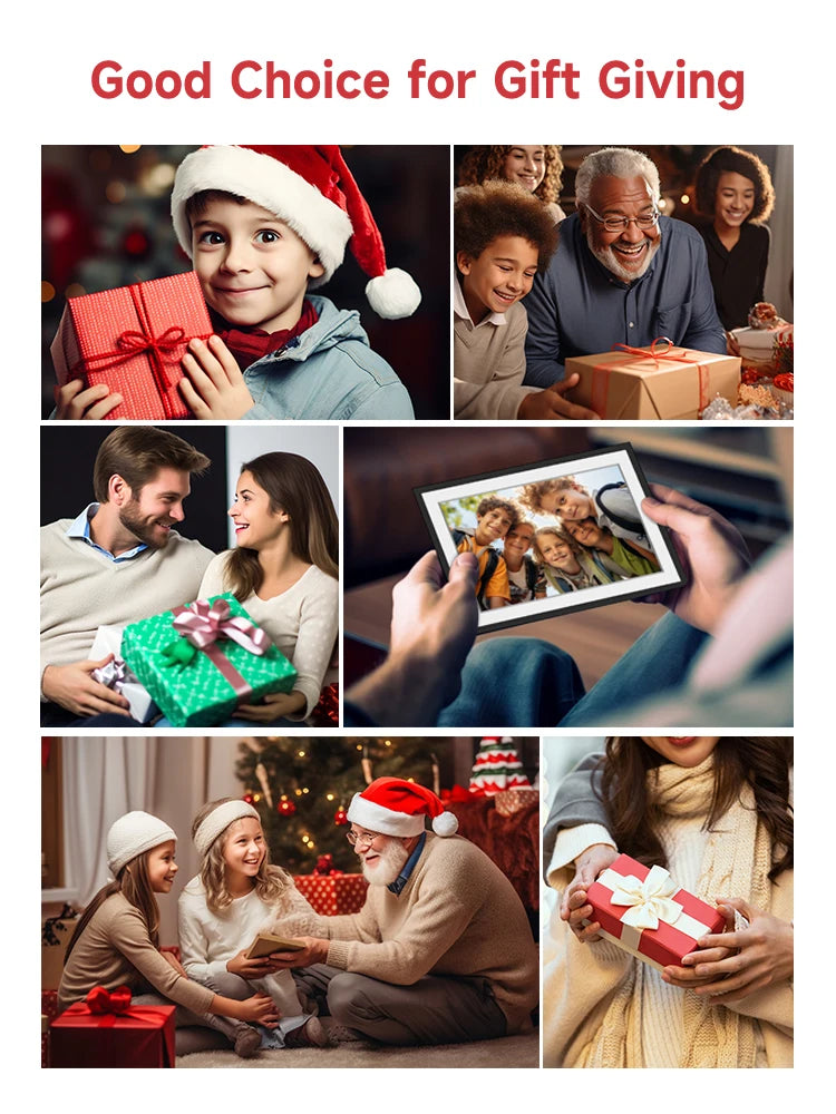 WiFi Digital Picture FrameChristmas Gift Frameo 10.1 Inch1280 * 800IPS HD Cloud Smart Digital Photo Frame,32GB Storage,