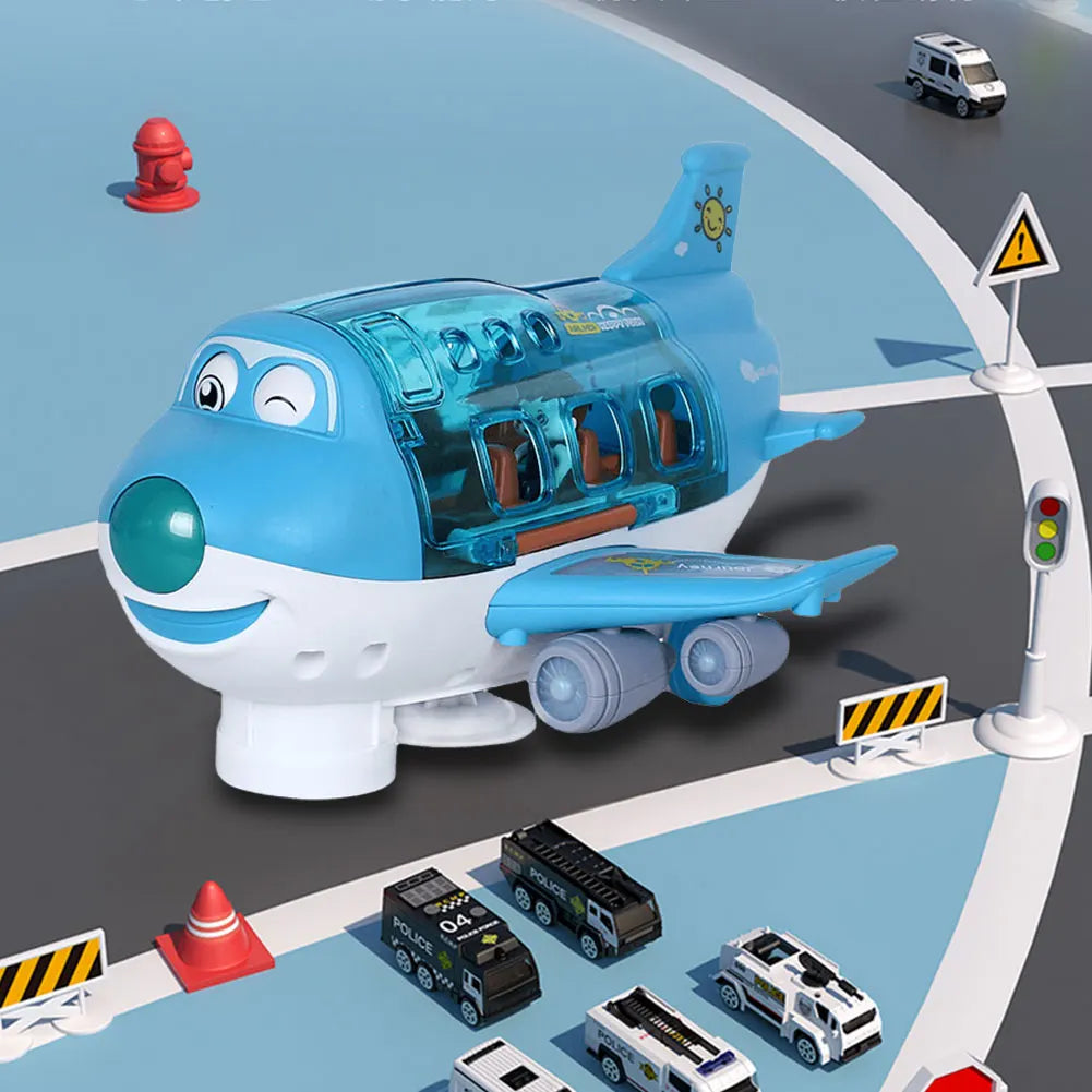 Kids Toys Electric Plane Aircraft Toys Car Airplane Model Music Simulation Boy Children Traffic Toy Christmas Gifts for Girls - JoyBoxOneStop