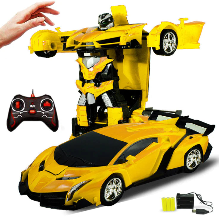 Transforming RC Car Robot – 2-in-1 Remote Control Vehicle with USB Charging, Lights & Action - age 5+ - JoyBoxOneStop
