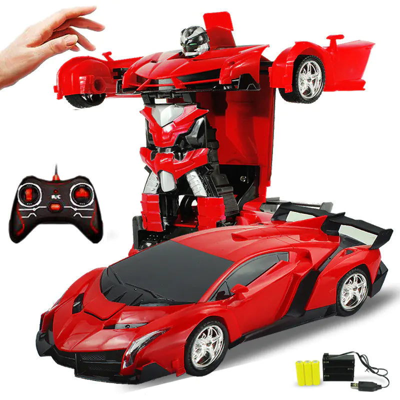 Transforming RC Car Robot – 2-in-1 Remote Control Vehicle with USB Charging, Lights & Action - age 5+ - JoyBoxOneStop